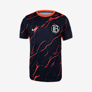 Playera de manga corta Nike de la NWSL para antes del partido para niños talla grande Bay FC 2025