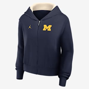 Sudadera con gorro universitaria marca Jordan de cierre completo para mujer Michigan Mantra