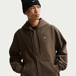 Sudadera con gorro de tejido Fleece de cierre completo para hombre Nike Solo Swoosh
