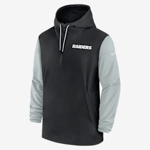 Chamarra Nike de la NFL con gorro de medio cierre para hombre Las Vegas Raiders Sideline Pre-Game Player