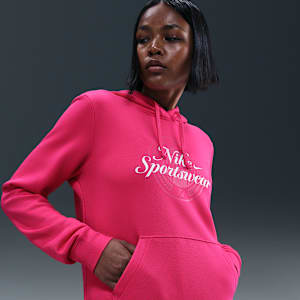 Sudadera con gorro sin cierre con estampado para mujer Nike Sportswear Club Fleece