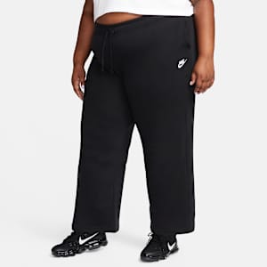 Pants de entrenamiento de tiro medio de pierna ancha para mujer (talla grande) Nike Sportswear Club Fleece