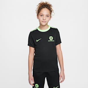 Australië Academy Pro Nike Dri-FIT knit voetbaltop met korte mouwen voor kids