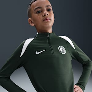 FC Chelsea Strike Nike Dri-FIT Fußball-Drill-Oberteil für ältere Kinder
