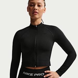 Playera de entrenamiento de cierre completo para mujer Nike Pro
