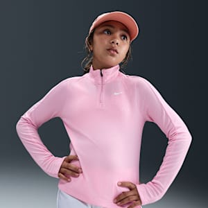 Nike Girls' Dri-FIT Long-Sleeve 1/4-Zip Top