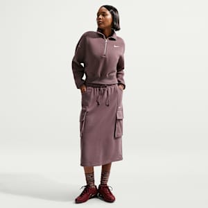 Falda midi cargo para mujer Nike Sportswear Phoenix Fleece