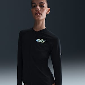 Playera Hydroguard de manga larga con cierre para mujer Nike Swim Essential