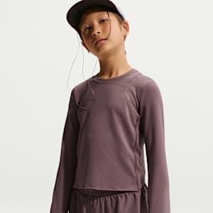 Haut à manches longues côtelé Dri-FIT Nike MAVN pour fille