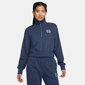 ナイキ スポーツウェア ウィメンズ オーバーサイズド 1/2ジップ クロップ フリース スウェットシャツ