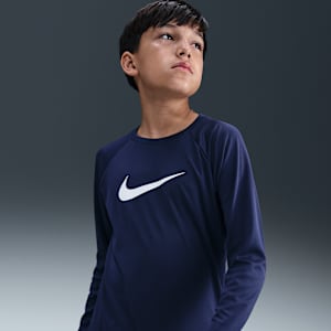 Playera de manga larga Dri-FIT UV para niño talla grande Nike Swim Hydroguard Essential