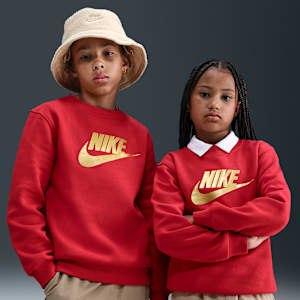 Sudadera de cuello redondo para niños talla grande Nike Sportswear Club Fleece