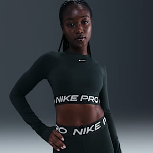 Nike Pro Parte de arriba corta de manga larga Dri-FIT - Mujer