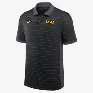 Polo universitario Nike Dri-FIT para hombre LSU Sideline Victory Stripe
