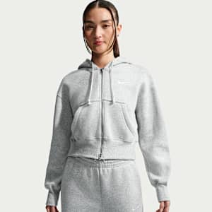 나이키 스포츠웨어 피닉스 플리스 여성 루즈 풀집 크롭 후디