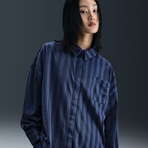 ナイキ スポーツウェア ウィメンズ オーバーサイズド ジャカード ストライプ ボタンダウン シャツ