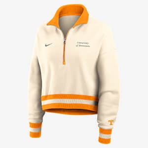 Sudadera de cuello redondo universitaria Nike cropped de cierre de 1/4 para mujer Tennessee Legacy