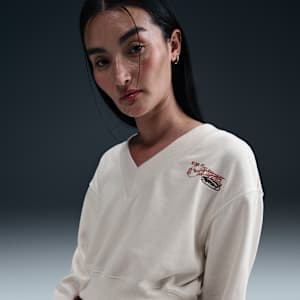 ナイキ スポーツウェア フェニックス フリース ウィメンズ オーバーサイズド Vネック クロップド トップ