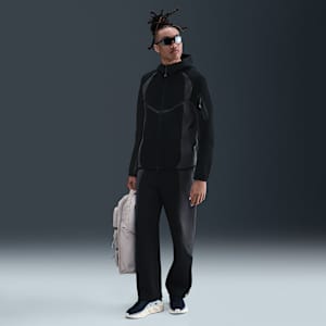 Pantalones de tejido Fleece con dobladillo abierto y colores contrastantes Nike Tech para hombre