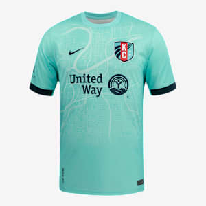 Jersey Nike Dri-FIT de la NWSL tipo réplica para hombre KC Current 2025 Stadium visitante