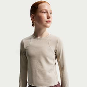 Nike MAVN Girls' Dri-FIT Ribbed Long-Sleeve Top