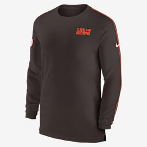 Playera de manga larga Nike Dri-FIT de la NFL para hombre Cleveland Browns Sideline Coach
