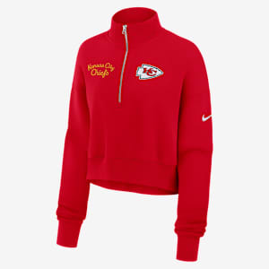 Kansas City Chiefs Phoenix Women's Nike NFL Cropped 1/4-Zip Crew