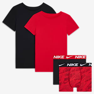 Conjunto de 4 piezas de ropa interior y playeras interiores para niños talla grande Nike