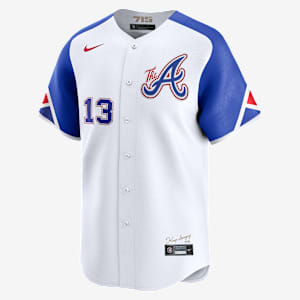 Jersey Nike Dri-FIT ADV de la MLB Limited para hombre Ronald Acuña Jr. Atlanta Braves City Connect