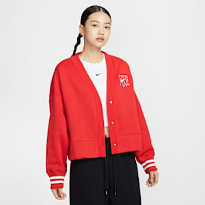 나이키 스포츠웨어 피닉스 플리스 여성 오버 오버사이즈 그래픽 가디건