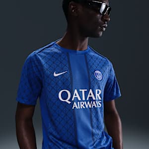 Playera de manga corta de fútbol Nike Dri-FIT para antes del partido para hombre Paris Saint-Germain Academy Pro Home