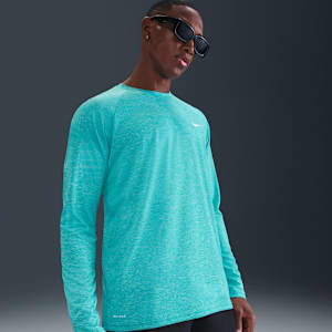 Camiseta Hydroguard de natación de manga larga de tela jaspeada para hombre Nike