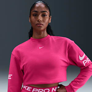 Sweat en molleton ample à col ras-du-cou Dri-FIT Nike Pro pour femme