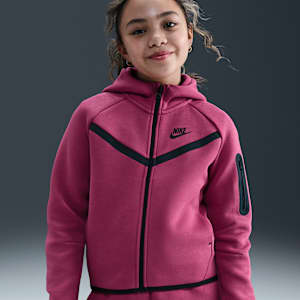 เสื้อมีฮู้ดซิปยาวเด็กหญิง Nike Sportswear Tech Fleece