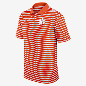 Polo universitario Nike Dri-FIT para hombre Clemson Tigers Primetime Victory Striped