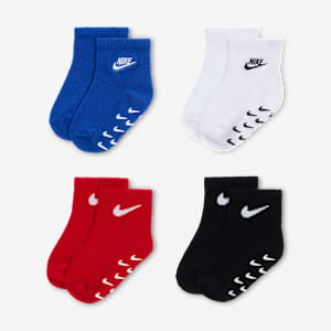 Nike Baby (3-6M) Logo Gripper Socks (4 Pairs)