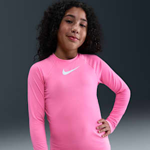 Playera de manga larga Dri-FIT UV para niña talla grande Nike Swim Hydroguard