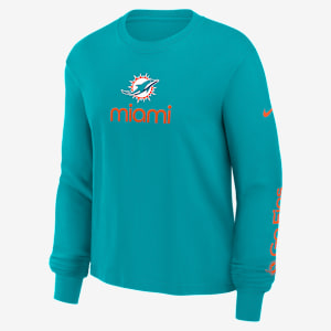 Miami Dolphins Boxy Women's Nike NFL Long-Sleeve T-Shirt