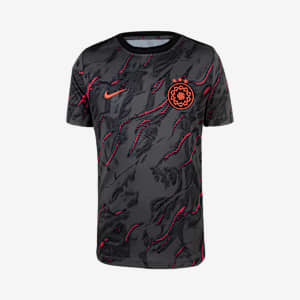 Playera de manga corta Nike de la NWSL para antes del partido para niños talla grande Portland Thorns FC 2025