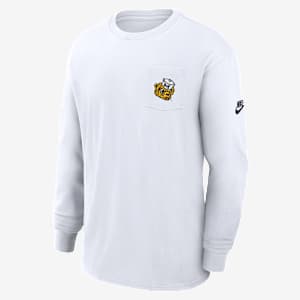 Playera de manga larga universitaria Nike para hombre Michigan Wolverines Legacy Max90 Pocket
