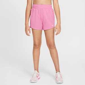 Shorts de entrenamiento de tejido Woven Dri-FIT de tiro alto para niña talla grande Nike One