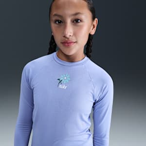 Playera de manga larga Dri-FIT UV para niña talla grande Nike Swim Hydroguard