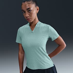 Polo de golf de manga corta Dri-FIT Blade Jacquard para mujer Nike Tour
