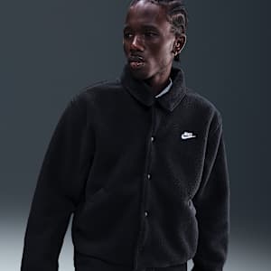 Chamarra de coach de tejido Fleece grueso para hombre Nike Sportswear Club