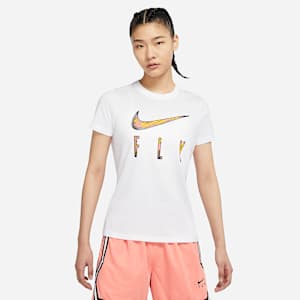 เสื้อยืดบาสเก็ตบอลผู้หญิง Nike Dri-FIT Swoosh Fly
