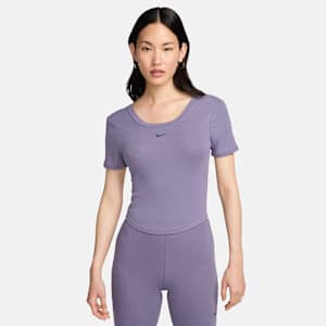 Nike Sportswear Chill Knit Women's Tight Scoop-Back Short-Sleeve Mini-Rib Top