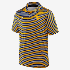 Polo universitario Nike Dri-FIT para hombre West Virginia Tour Stripe