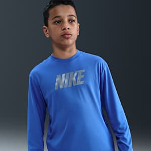 Playera de manga larga Dri-FIT para niño talla grande Nike Swim Hydroguard