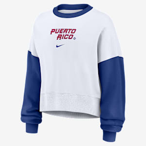 Sudadera de cuello redondo sin cierre Nike para mujer Puerto Rico National Baseball Team 2026 World Baseball Classic