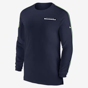 Playera de manga larga Nike Dri-FIT de la NFL para hombre Seattle Seahawks Sideline Coach